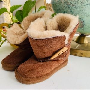 Leather and Sheepskin Wool Lining Boots